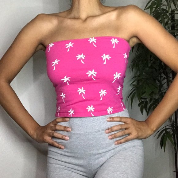 Tops - Strapless Pink Top